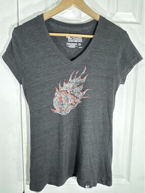 Chase Authentics NASCAR Kevin Harvick Gray V-Neck Graphic Tee Size M
